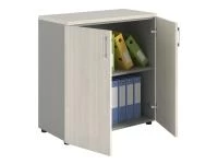 Офисный шкаф NW 0880 закрытый белое дерево/серый